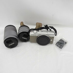 【中古品】Canon キャノン ミラーレス一眼レフカメラ EOS M100 ダブルズームキット(15-45/55-200) グレー 11582460 0521
