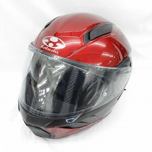 【美品】OGK Kabuto OGKカブト システムヘルメット RYUKI リュウキ シャイニーレッド サイズ：M 11581357 0521