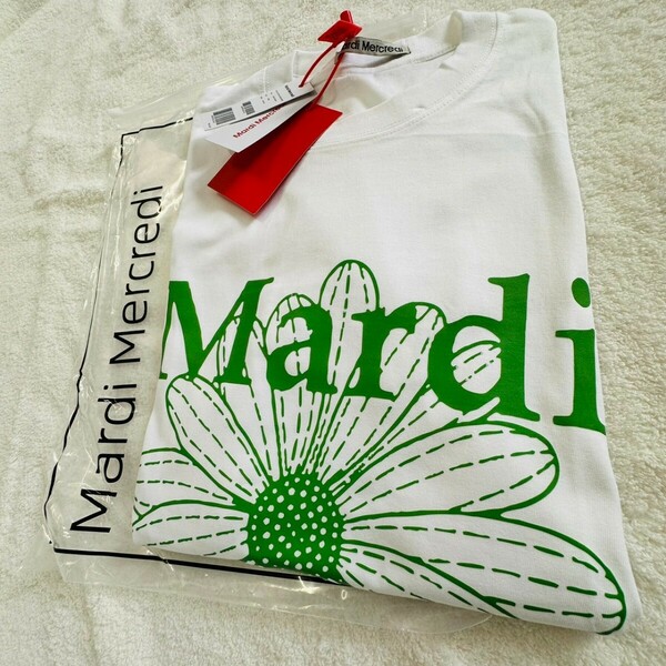 Mardi Mercredi マルディメクルディ フラワーTシャツ　グリーン