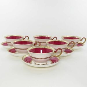 ウェッジウッド カップ&ソーサー■ユーランダーパウダー ルビー C&S 洋食器 6客セット WEDGWOOD 1級品