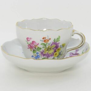 マイセン カップ&ソーサー■ベーシックフラワー ブーケ 五つ花 C&S 洋食器 1客 Meissen 1級品 4