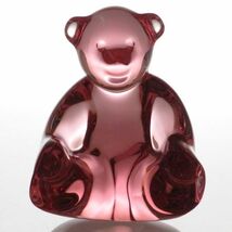 バカラ フィギュリン ● テディベア 置物 赤 レッド クマ 熊 くま オーナメント オブジェ クリスタル Bear_画像1