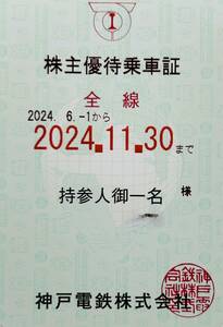 ☆最新 神戸電鉄 株主優待乗車証 定期券型 女性名義 送料無料☆