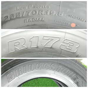 265/70R19.5 140/138J Bridgestone R173 新車外し サマータイヤ 4本セット 265/70/19.5 ブリヂストン N2899.の画像3