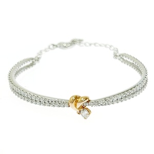 SWAROVSKI Swarovski metal циркон Lifelong Heart браслет серебряный Gold 271491 браслет 