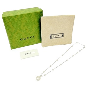 [ с коробкой ] GUCCI Gucci серебряный Inter locking G колье 8.4g 925 печать 271181 колье 
