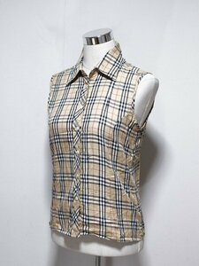 BURBERRY ロンドン ノバチェック ノースリーブ シャツブラウス L