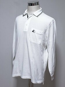 Black&White black and white Logo mesh manner cloth long sleeve sport polo-shirt white L