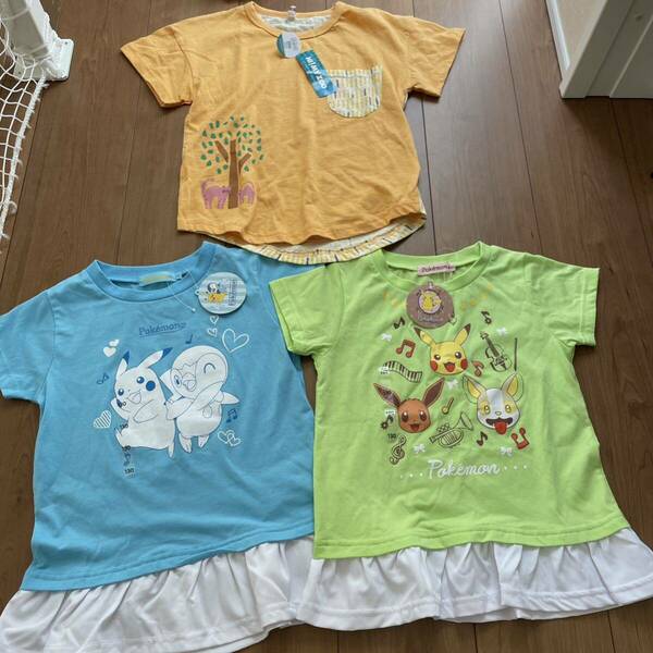 130 ポケットモンスター　Tシャツ　まとめ売り　女の子 ポケモン　半袖　新品　水色　キッズ　小学生　送料込み