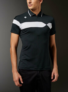 DESCENTE GOLF 半袖ポロシャツ M ブラック デサントゴルフ　ウォータークーリング ショートスリーブシャツ