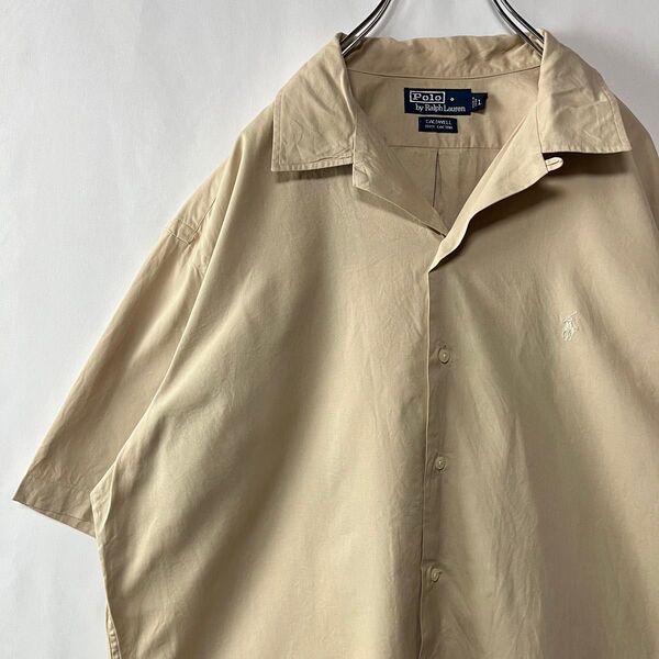ポロラルフローレン オープンカラーシャツ Lサイズ ベージュ CALDWELL