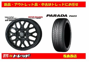 ★福島西★サマータイヤホイール4本SET マッドバーン XR-800M 14インチ 4.5J 4H/100 +45 ＆ YH パラダ PA03 165/55R14 C LOT