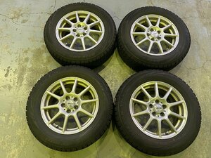 トレッド新横浜 中古ホイールスタッドレス4本SET EuroSpeed SMART 15インチ6.0J-5H100+45 ブリヂストン VRX 195/65R15 19年製 50プリウス等