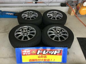 中古冬タイヤ ホイール4本セット ユーロスピード 1560 PCD114.3 5H +52 & ヨコハマ IG70 195/65R15 2021年製 山形店