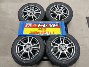 ★山形店 新品冬タイヤ＆中古アルミ4本セット ZACK JP-115 1555 PCD100 4H +43 & ケンダ ICETEC NEO KR36 185/60R15 2022年製 ヴィッツ