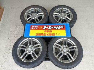 ★山形店 中古冬タイヤ＆アルミホイール4本セット ユーロテックステージ 1665 112 5H +48 & ブリヂストン VRX 205/55R16 2021年製