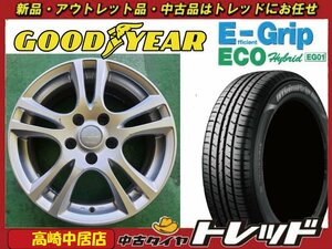 高崎中居店 中古ホイール/新品サマータイヤ ユーロスピード 16インチ 6.5J × グッドイヤー エフィシェントグリップ EG01 205/60R16