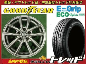 高崎中居店 中古ホイール/新品タイヤ 4本セット GRASS 16インチ 6.5J +38 5穴 PCD114.3 × グッドイヤー Efficient Grip EG01 205/60R16