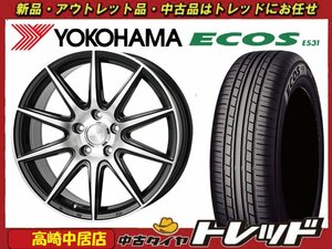 高崎中居店 新品タイヤ ホイール 4本セット ブロンクス TB-001S 17インチ 7.0J +48 5H/114.3 × ヨコハマ エコス ES31 215/50R17