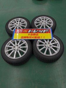 大田原店★中古ホイールタイヤSET4本★社外アルミホイール トレファー 17インチ7.0Ｊ★ダンロップ WM01 215/50R17★インサイトなど