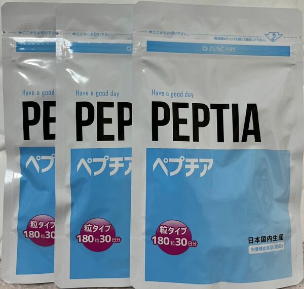PEPTIA ぺプチア 3袋 マカ 亜鉛 滋養強壮 180粒 30日分
