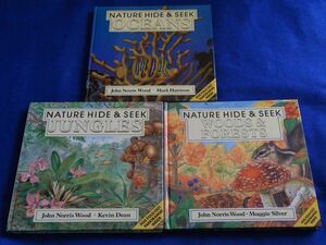 ○○　 洋書仕掛絵本３冊　[NATURE HIDE＆SEEK OCEANS・JUNGLES・WOODS＆FORESTS] 洋書 18B1-2P08