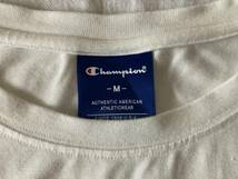 ＊Champion テロテロ Tシャツ/チャンピオン レディースM レーヨン 白 ドロップショルダー クルーネック 半袖Tee_画像6