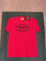 新品 タグ付き VANSON Leathers オーバルロゴ プリントTシャツ レッド 赤 RED スター 星 バンソン tee_画像4