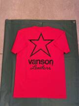 新品 タグ付き VANSON Leathers オーバルロゴ プリントTシャツ レッド 赤 RED スター 星 バンソン tee_画像5