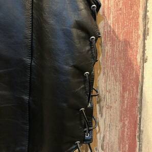Vintage Leather VEST レザーベスト 本革 ハーレー バイカー 革ベスト 古着の画像8