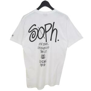 ソフネット×ステューシー SOPHNET.×stussy WORLD TOUR Tee ワールドツアープリントTシャツ SOPH-150161 ホワイト サイズ:M 8066000241470
