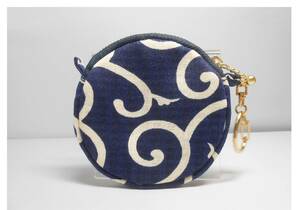  archery rental mi. motif. pouch navy blue ground Tang . pattern hand made goods 