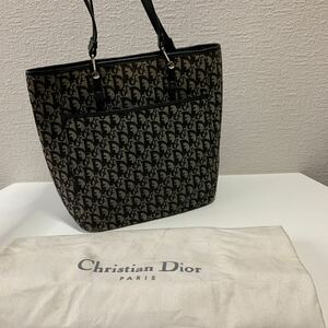 ほぼ未使用品　美品　Christian Dior クリスチャン　ディオール　トロッター　ハンドバッグ　キャンバス ブラック系