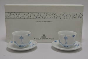 125 y105 未使用品 Royal Copenhagen ロイヤルコペンハーゲン 食器 ブルーパルメッテ ジャパニーズカップ 湯呑み 2客セット