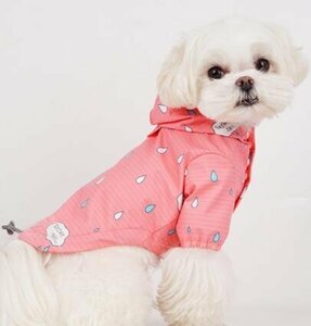 * бесплатная доставка новый товар * собака. европейская одежда * плащ розовый цвет L Dux * пудель др. 