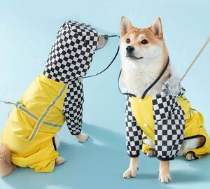 ◎送料無料新品・犬の洋服・レインコート　イエロー色Ｍダックス・プードル他