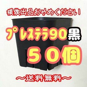 ◆送料無料◆【スリット鉢】プレステラ90黒50個 多肉植物 プラ鉢