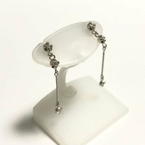 PT900　ダイヤモンド　0.07ct×2　揺れるピアス　ピアス　プラチナ　キャッチ部分K14WG