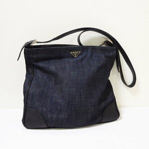 PRADA　プラダ　デニム　ショルダーバッグ　クロスボディバッグ　VA0182　ブルー