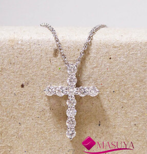 TIFFANY&Co. Tiffany pt950 platinum small Cross necklace diamond pendant 