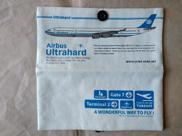 ウルトラハード超硬 Ultrahard 護照套 Bon Voyage 藍色班機 パスポートケース 飛行機 Airbus 台湾製 パスポートホルダー