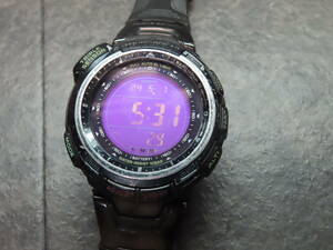 1円～【２次電池新品・可動品】CASIO/カシオ PROTREK/プロトレック タフソーラー時計 トリプルセンサー ※訳あり品■PRG-110CJ★送料無料