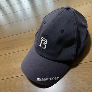 W-10　BEAMS GOLF/ビームス　紺！　ロゴ刺しゅう　キャップ・帽子