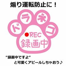 肉球 ドラネコ 録画中 ステッカー かわいい REC ドライブレコーダー 肉球３型 車 クルマ バイク ドラレコ 煽り あおり運転防止 (1)_画像4