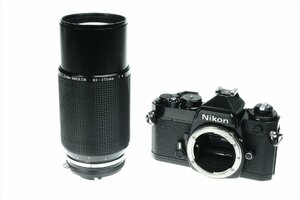 ニコン NIKON FE ブラック ＋ ZOOM-NIKKOR 80-200mm 1:4 LENS レンズ 一眼レフ フィルムカメラ ジャンク 3962kcz