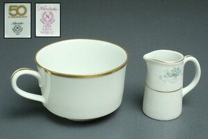 ノリタケ Noritake ティーカップ ミルクピッチャー ２点セット 金彩 50 TOYO KOGYO NOBLE 月桂樹N印 ブランド洋食器 インテリア 2522cz