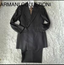 ★1円スタート 超美品　ARMANI COLLEZIONI ダブルスーツ 44Super150'sイタリア製_画像1