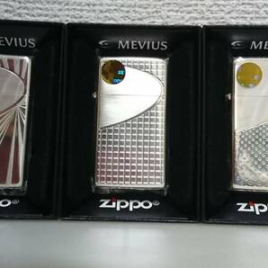 【コレクション放出】MEVIUS ZIPPO メビウスオリジナルジッポー 3個セット 350個限定（シリアル入り184／350） スリムアーマー ⑩の画像1