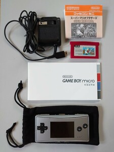 nintendo Game Boy Micro silver AC adaptor + owner manual + soft 1 pcs attaching used beautiful goods 