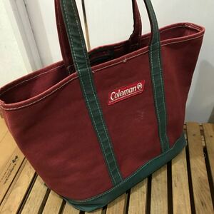 レアカラー Coleman コールマン キャンバストートバッグ ビンテージ！